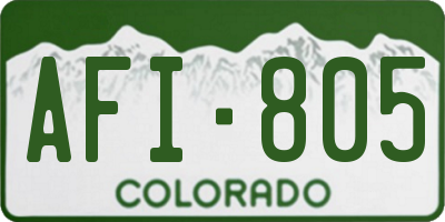 CO license plate AFI805