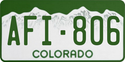 CO license plate AFI806