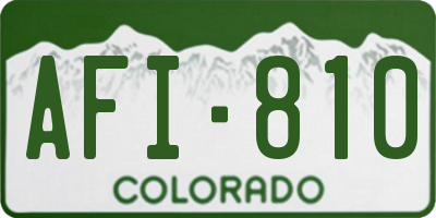 CO license plate AFI810