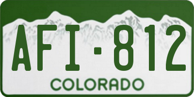 CO license plate AFI812
