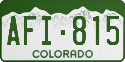 CO license plate AFI815