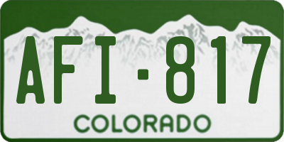 CO license plate AFI817