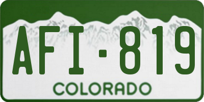 CO license plate AFI819