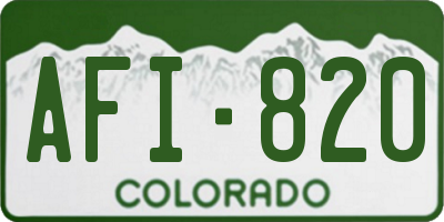 CO license plate AFI820