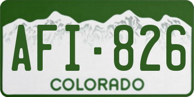 CO license plate AFI826