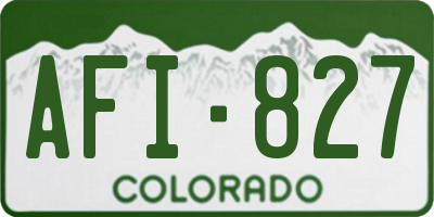 CO license plate AFI827