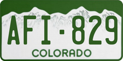CO license plate AFI829