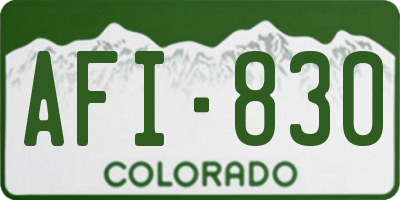 CO license plate AFI830