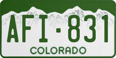CO license plate AFI831