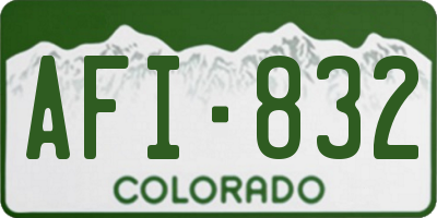 CO license plate AFI832