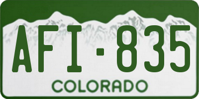 CO license plate AFI835