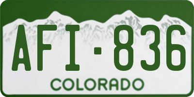 CO license plate AFI836