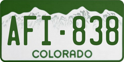 CO license plate AFI838