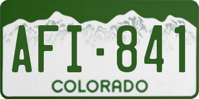 CO license plate AFI841