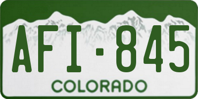CO license plate AFI845