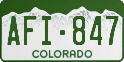 CO license plate AFI847