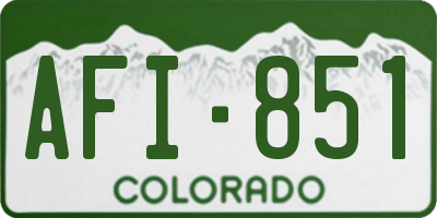CO license plate AFI851