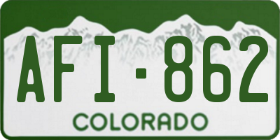 CO license plate AFI862
