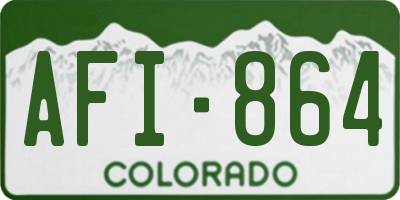 CO license plate AFI864