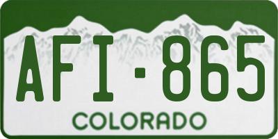 CO license plate AFI865