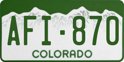 CO license plate AFI870