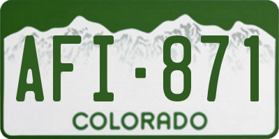 CO license plate AFI871