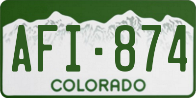 CO license plate AFI874