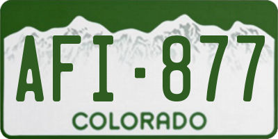CO license plate AFI877
