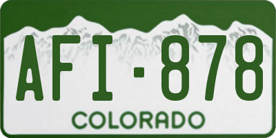CO license plate AFI878
