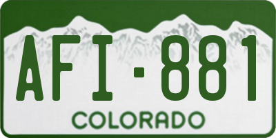 CO license plate AFI881