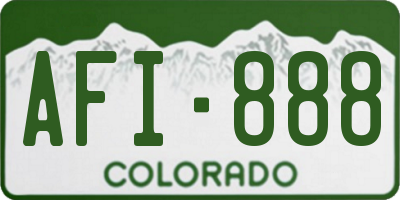 CO license plate AFI888