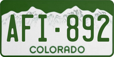 CO license plate AFI892