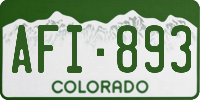 CO license plate AFI893