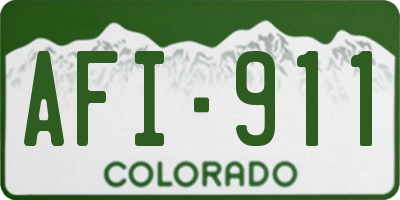 CO license plate AFI911