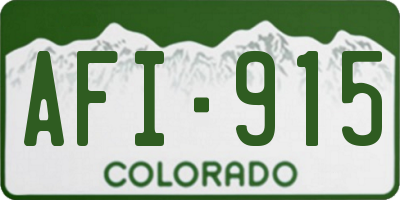 CO license plate AFI915