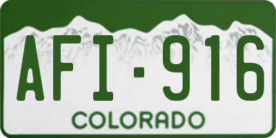 CO license plate AFI916