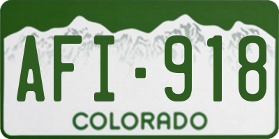 CO license plate AFI918