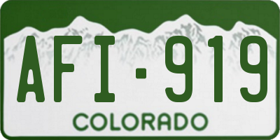 CO license plate AFI919