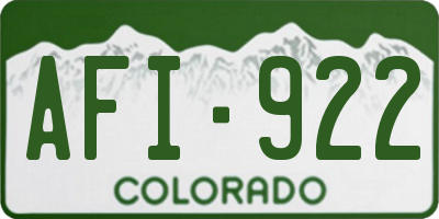 CO license plate AFI922