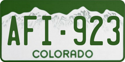 CO license plate AFI923