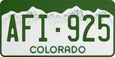 CO license plate AFI925