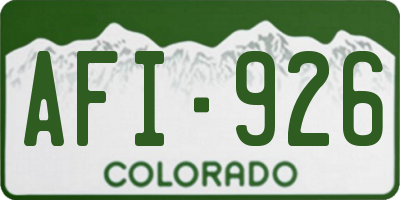 CO license plate AFI926