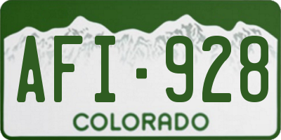 CO license plate AFI928