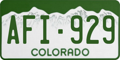 CO license plate AFI929