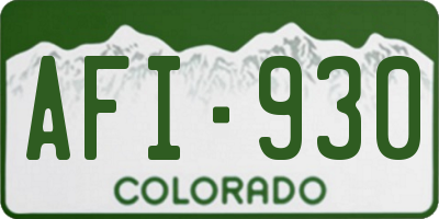CO license plate AFI930