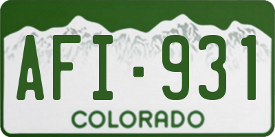 CO license plate AFI931