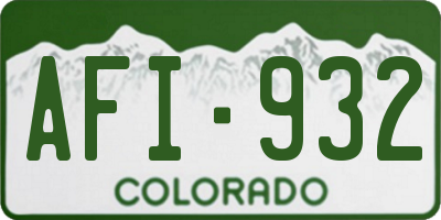CO license plate AFI932
