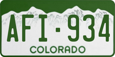 CO license plate AFI934