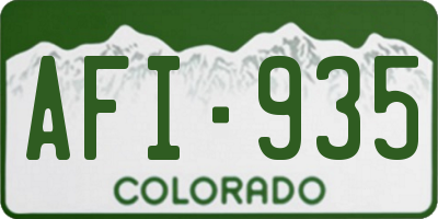 CO license plate AFI935