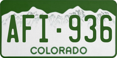 CO license plate AFI936